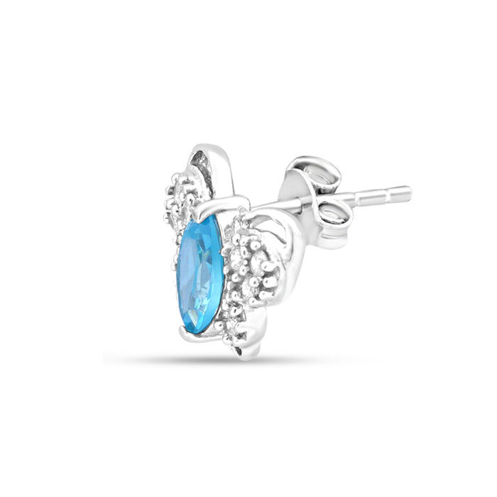 Rhodium Plated 925 Sterling Silver Stud Earrings