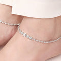 925 Sterling Silver Rhodium Plated Glimmering Fusion CZ 925 Sterling Silver Anklet for Women – Zavya