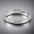 Rhodium Plated Minimalistic 925 Sterling Silver Band Ring (Adjustable) For Him (Adjustable)