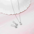 Rhodium Plated Solitaire 925 Sterling Silver Jewelry Set