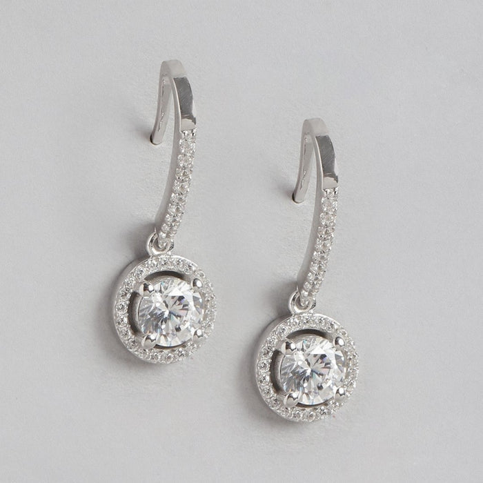 Rhodium Plated Solitaire 925 Sterling Silver Jewelry Set