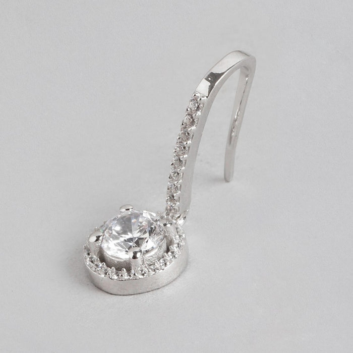 Rhodium Plated Solitaire 925 Sterling Silver Jewelry Set