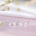 Rhodium Plated Star-Edgy Triangle Zircon 925 Sterling Silver Earring Combo