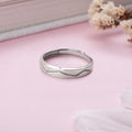 Rhodium Radiance CZ-Embellished Rhodium-Plated 925 Sterling Silver Men's Ring (Adjustable)
