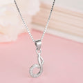 Rhythmic Radiance CZ Rhodium-Plated 925 Sterling Silver CZ Pendant with Chain