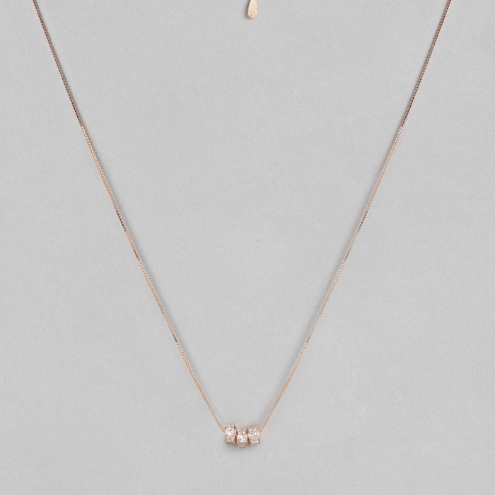 Rolling Stone Rose Gold Plated 925 Sterling Silver Necklace