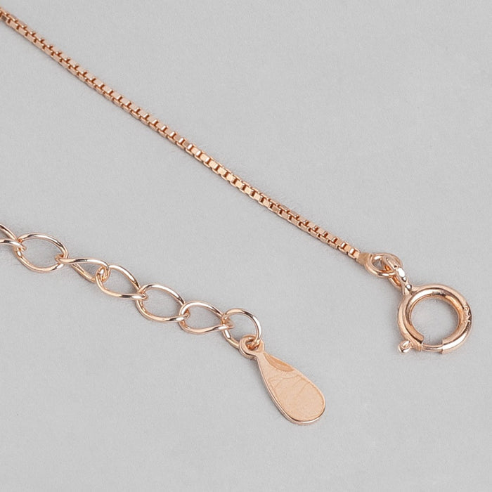 Rolling Stone Rose Gold Plated 925 Sterling Silver Necklace