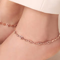 Romantic Heart Rose Gold-Plated 925 Sterling Silver Anklet