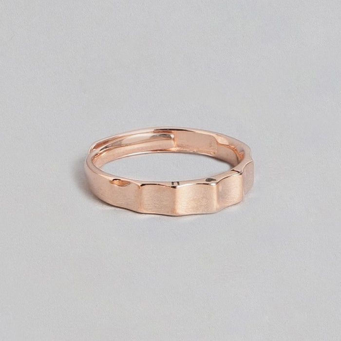 Romantic Love Rose Gold Plated 925 Sterling Silver Ring (Adjustable)