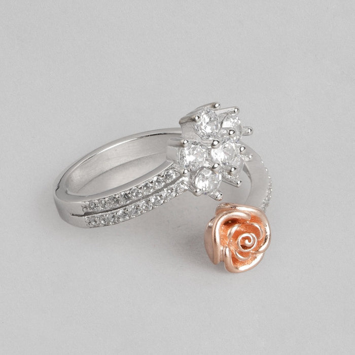 Romantic Love Rose Gold Plated 925 Sterling Silver Ring (Adjustable)
