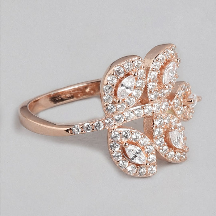 Romantic Love Rose Gold Plated 925 Sterling Silver Ring (Onesize)