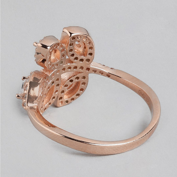 Romantic Love Rose Gold Plated 925 Sterling Silver Ring (Onesize)