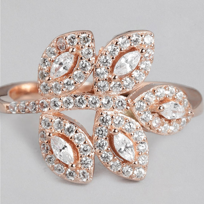 Romantic Love Rose Gold Plated 925 Sterling Silver Ring (Onesize)