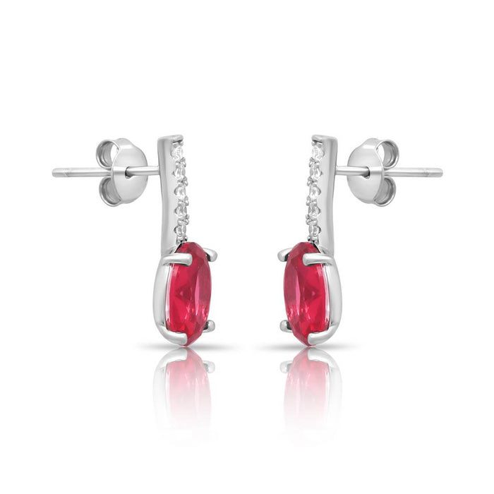 Romantic Pink Rhodium Plated 925 Sterling Silver Earrings