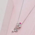 Rose 925 Sterling Silver CZ Necklace
