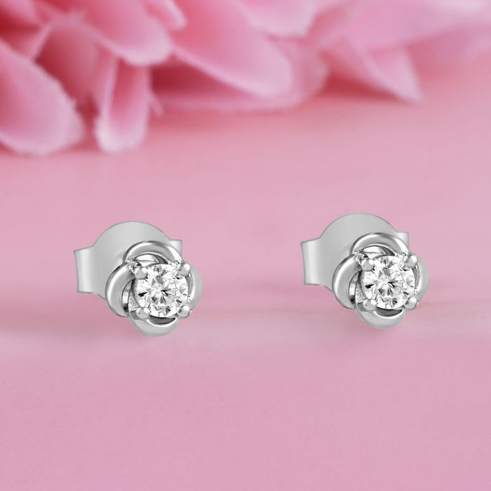 Rose Essence Rhodium Plated 925 Sterling Silver Earrings