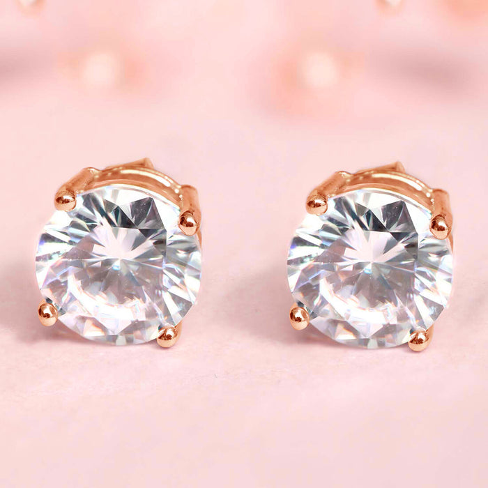 Rose Gold Alexis Solitaire 925 Sterling Silver Earrings
