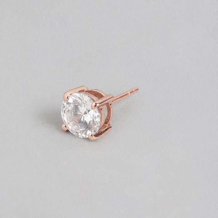 Rose Gold Alexis Solitaire 925 Sterling Silver Earrings