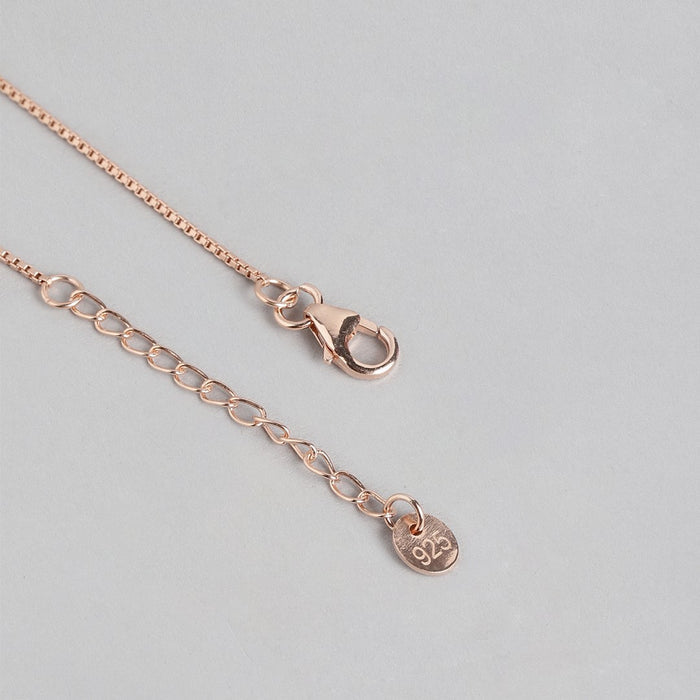Rose Gold Bamboo Bliss 925 Sterling Silver Bracelet with Cubic Zirconia