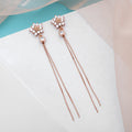 Rose Gold Bloom Cubic Zirconia Flower 925 Sterling Silver Earrings