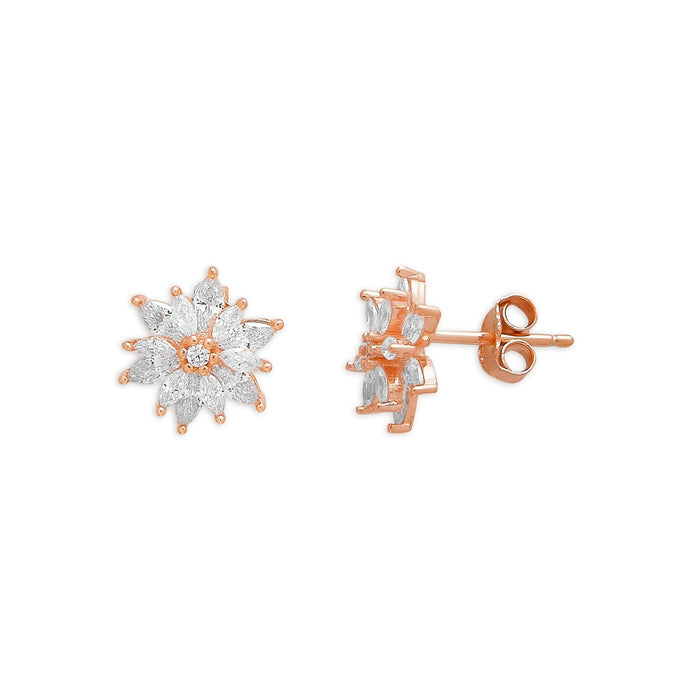 Rose Gold Blooms 925 Sterling Silver Jewelry Set