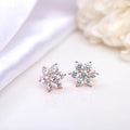 Rose Gold Blossoms 925 Sterling Silver Flower Earrings