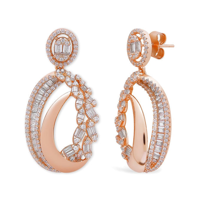 Rose Gold CZ Radiance 925 Sterling Silver Jewelry Set