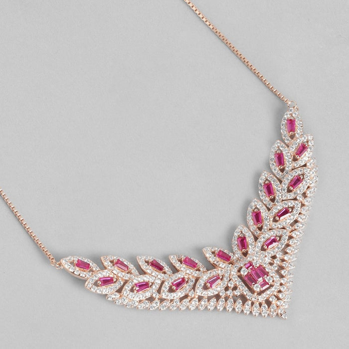 Rose Gold CZ Radiance 925 Sterling Silver Necklace