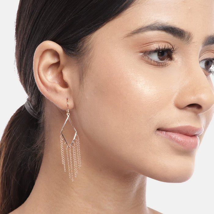 Rose Gold Dangling 925 Sterling Silver Studs