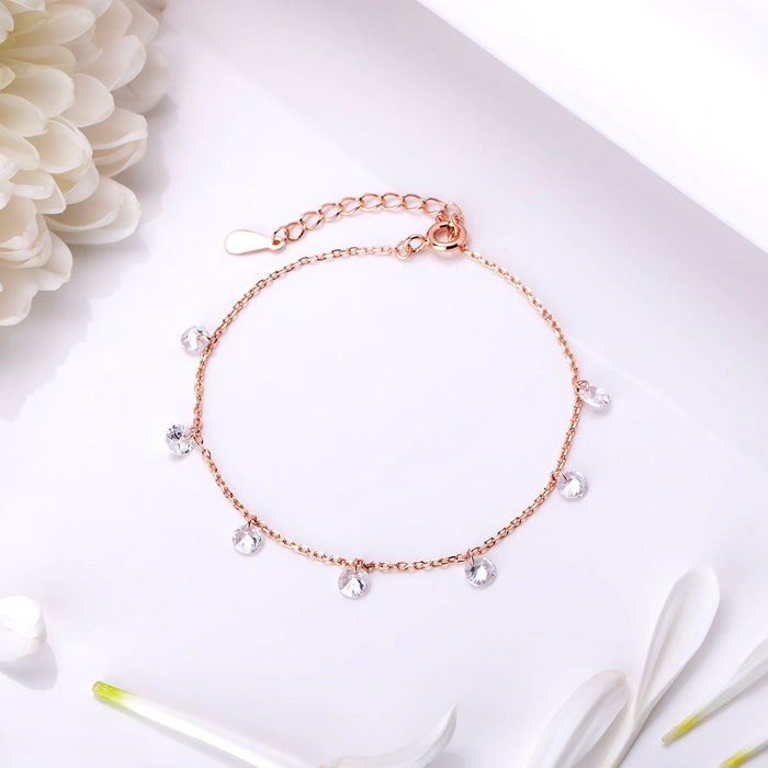 Rose Gold Elegance 925 Sterling Silver Drop Bracelet