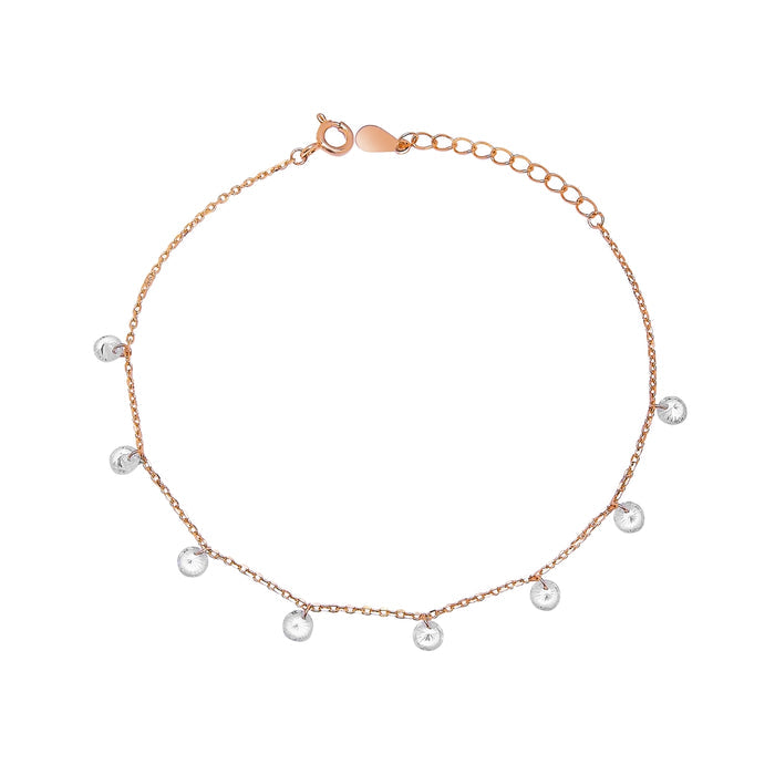 Rose Gold Elegance 925 Sterling Silver Drop Bracelet