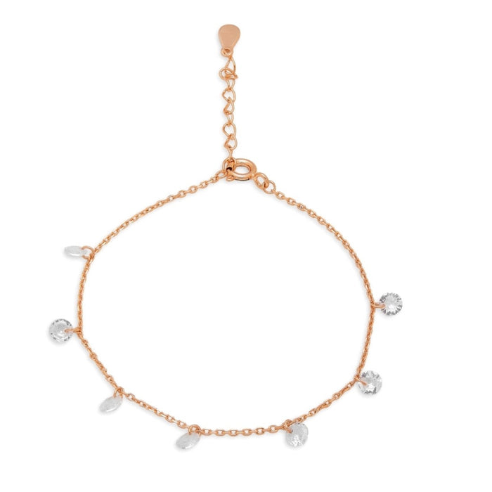 Rose Gold Elegance 925 Sterling Silver Drop Bracelet