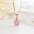 Rose Gold Elegance CZ 925 Sterling Silver Pendant with Chain