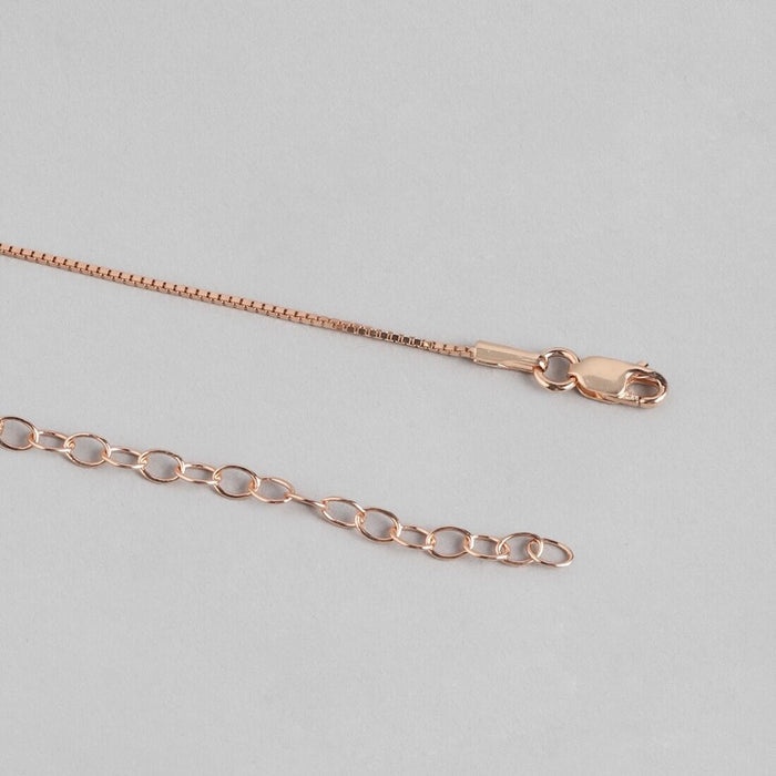 Rose Gold Elegance CZ 925 Sterling Silver Pendant with Chain