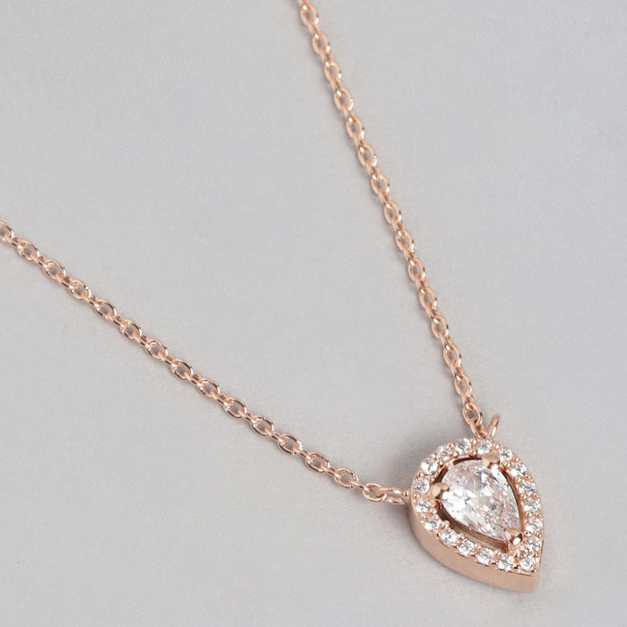 Rose Gold Elegance Tear Drop CZ 925 Sterling Silver Mangalsutra