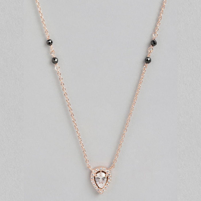 Rose Gold Elegance Tear Drop CZ 925 Sterling Silver Mangalsutra