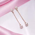 Rose Gold Harmony 925 Sterling Silver Stud Earrings with Freshwater Pearl