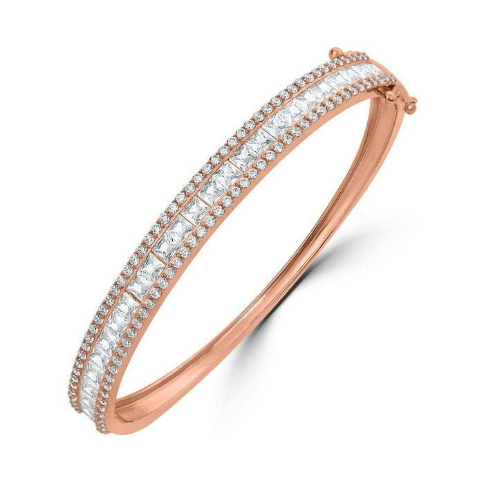 Rose Gold Plated 925 Sterling Silver Bracelet with Cubic Zirconia