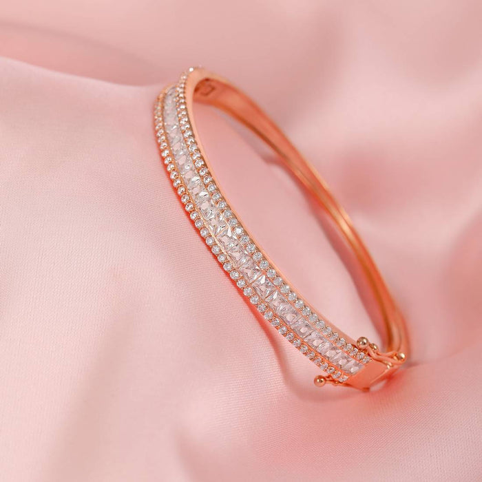 Rose Gold Plated 925 Sterling Silver Bracelet with Cubic Zirconia
