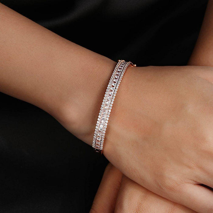 Rose Gold Plated 925 Sterling Silver Bracelet with Cubic Zirconia