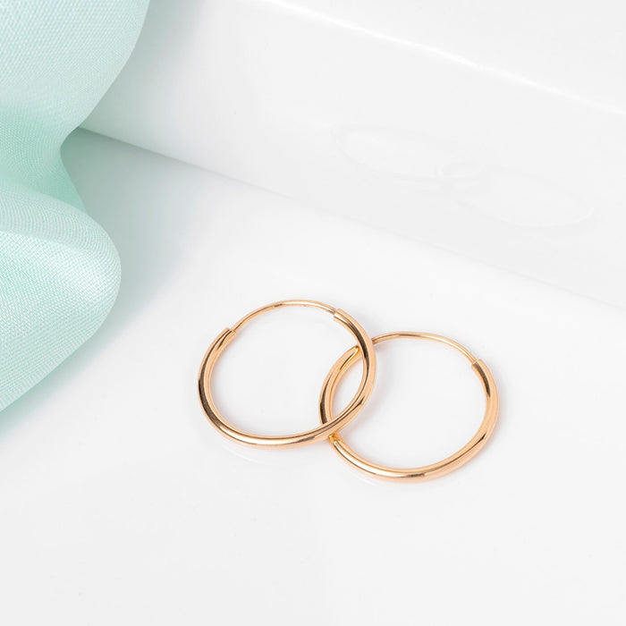 Rose Gold plated 925 Sterling Silver Hoops