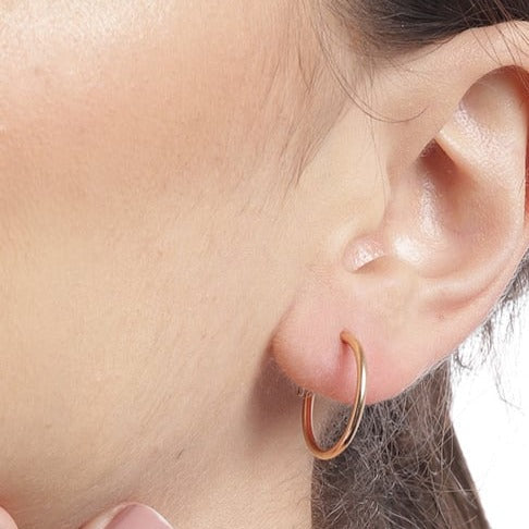 Rose Gold plated 925 Sterling Silver Hoops
