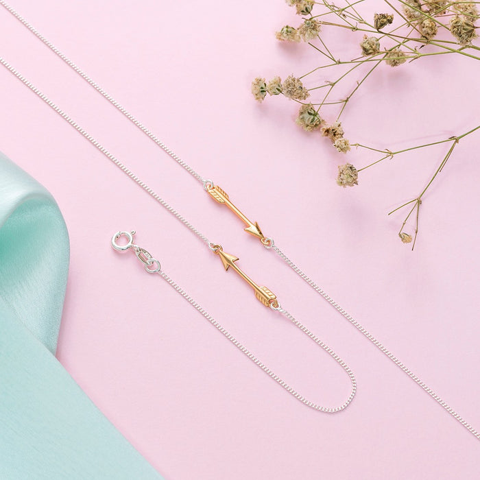Rose gold plated arrow 925 Sterling Anklets
