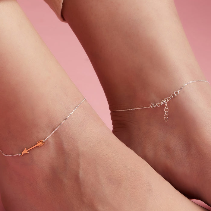 Rose gold plated arrow 925 Sterling Anklets