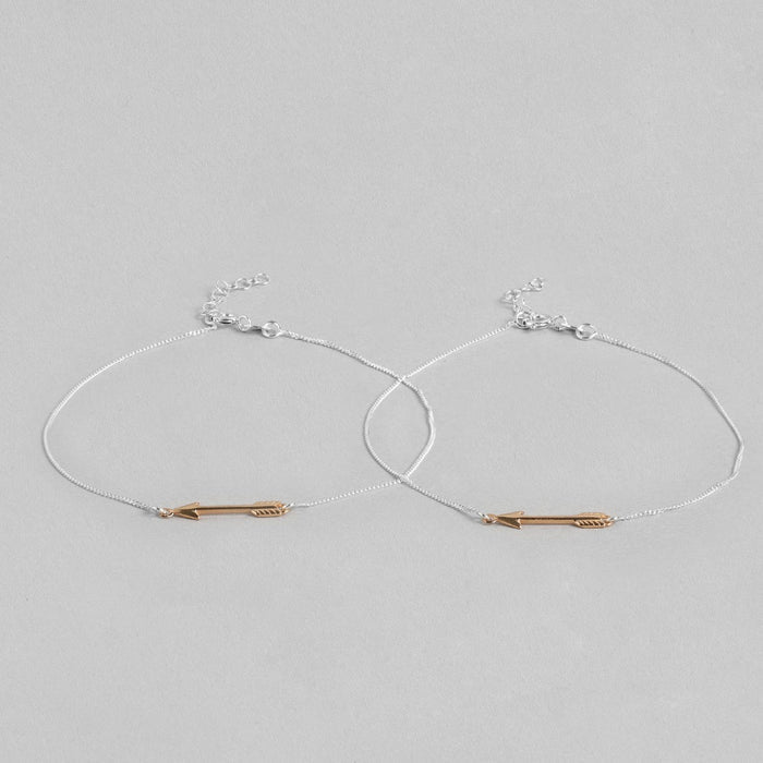 Rose gold plated arrow 925 Sterling Anklets