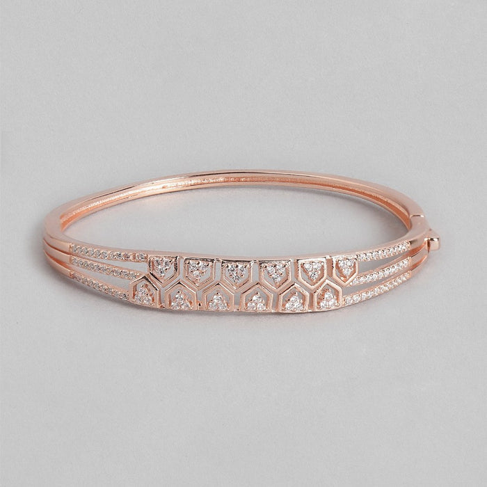 Rose Gold Plated CZ-Studded 925 Sterling Silver Bracelet