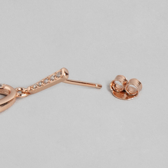 Rose Gold Plated Drop 925 Sterling Silver Earring