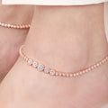 925 Sterling Silver Rose Gold Plated Glimmering Fusion CZ 925 Sterling Silver Anklet for Women – Zavya