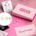 Rose Gold Plating Delicate Dot Pearl 925 Silver Earrings Gift Hamper( 8mm Pearl )