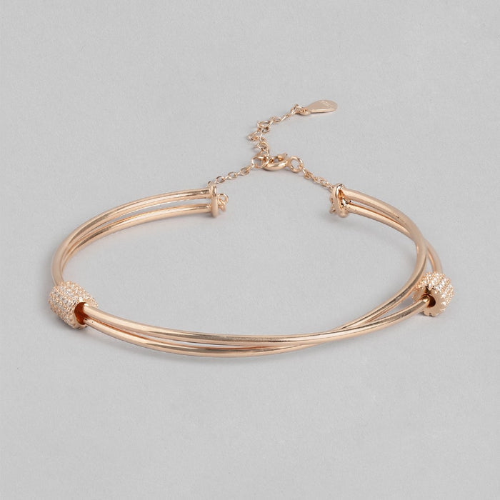 Rose Gold Radiance 925 Sterling Silver Bracelet with Cubic Zirconia